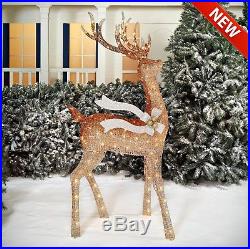 Outdoor Lighted Pre Lit Buck Deer Reindeer Christmas Yard Art Decor Xmas Light