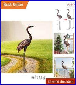 Outdoor Metal Garden Crane Statue Large Bronze Yard Art Decor for Lawn Patio