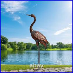 Outdoor Metal Garden Crane Statue Large Bronze Yard Art Decor for Lawn Patio