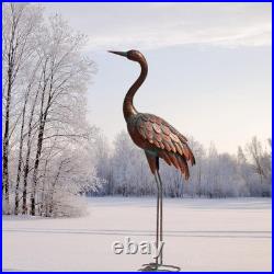 Outdoor Metal Garden Crane Statue Large Bronze Yard Art Decor for Lawn Patio