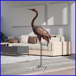 Outdoor Metal Garden Crane Statue Large Bronze Yard Art Decor for Lawn Patio