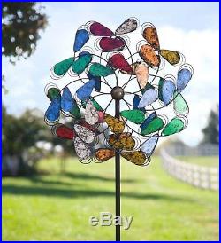 Outdoor Multi Colored Plume Durable Metal Garden Wind Spinner Yard Sculpture New