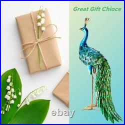 Outdoor Solar Peacock Decor Garden Statue Metal Yard Art Decoration Outdoor S