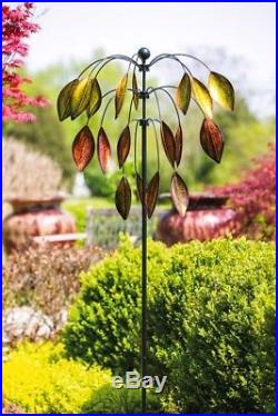 Outdoor Tree Leaf Wind Spinner Metal Art Kinetic Sculpture 77 Garden Yard