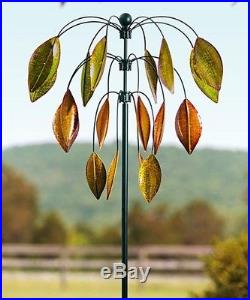 Outdoor Tree Leaf Wind Spinner Metal Art Kinetic Sculpture 77 Garden Yard
