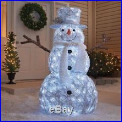 Outdoor Twinkling Snowman Lighted 48 White Christmas Yard Lawn Decoration G