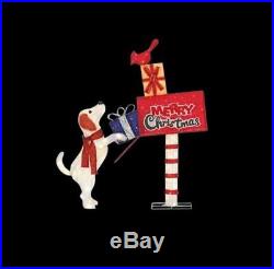 Outdoor Yard Lawn Home Decor 60 in Tinsel Dog with Mailbox Lighted LED Christmas