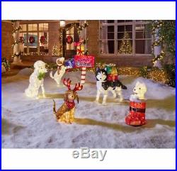 Outdoor Yard Lawn Home Decor 60 in Tinsel Dog with Mailbox Lighted LED Christmas