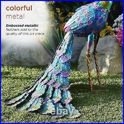 Outdoor Yard Peacock Statue Garden Decor Metal Sculpture Ornament Backyard