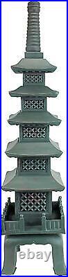 Pagoda Lantern Verdigris Garden Statue Asian Decor Outdoor Sculpture Yard 28 In