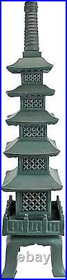 Pagoda Lantern Verdigris Garden Statue Asian Decor Outdoor Sculpture Yard 28 In