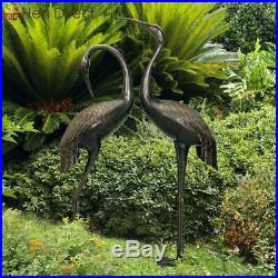 Pair of Sunjoy Crane Fowls Birds Sculptures Yard Landscaping and Garden Decor