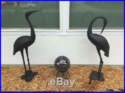Pair of Sunjoy Crane Fowls Birds Sculptures Yard Landscaping and Garden Decor