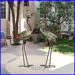 Patina Heron Crane Statue Sculpture Bird Art Decor Home Modern Yard Patio Lawn
