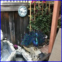 Peacock Garden Statue Animal Metal Sculpture Outdoor Lawn Yard Accent Decor 22'