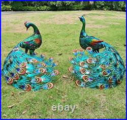 Peacock Statue Animal Sculpture Garden Decoration Metal Yard Art for Yard