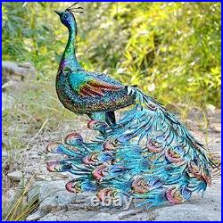 Peacock Statue Animal Sculpture Garden Decoration Metal Yard Art for Yard