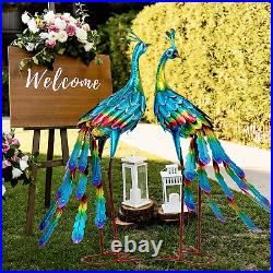 Peacock Statue Garden Decor Metal Peacock Yard Art Decorations Outdoor Sculpture