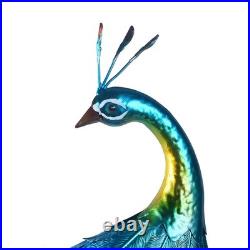 Peacock Statue Metal Colorful Peacock Sculpture Garden Decoration Metal Yard