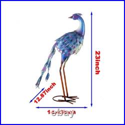 Peacock Statue Metal Peacock Sculpture Garden Decoration Metal Yard Art for P