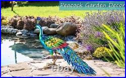 Peacock Statue Yard Art Decoration Outdoor Metal Sculpture for your Garden