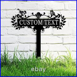 Personalized Garden Metal Stake, Customized Outdoor Lawn Stakes, Yard Decor