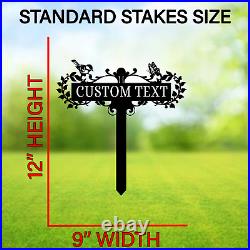 Personalized Garden Metal Stake, Customized Outdoor Lawn Stakes, Yard Decor