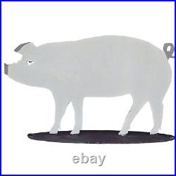 Pig Hog Folk Art Sculpture Metal Statue Farmhouse Vintage OOAK Home Yard