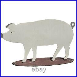 Pig Hog Folk Art Sculpture Metal Statue Farmhouse Vintage OOAK Home Yard