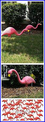 Pink Flamingo Garden Yard Lawn Art Outdoor Ornament Plastic Retro Decor 50 Pack