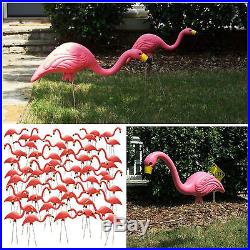 Pink Flamingo Garden Yard Lawn Art Outdoor Ornament Plastic Retro Decor 50 Pack