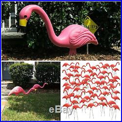 Pink Flamingo Garden Yard Lawn Art Outdoor Ornament Plastic Retro Decor 50 Pack