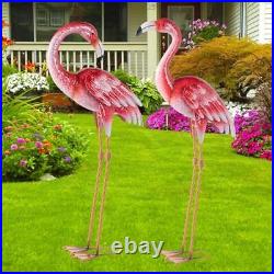 Pink Flamingo Yard Decorations, Metal Garden Statues and Sculptures