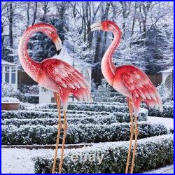 Pink Flamingo Yard Decorations, Metal Garden Statues and Sculptures