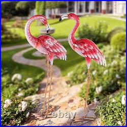 Pink Flamingo Yard Decorations, Metal Garden Statues and Sculptures