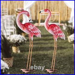 Pink Flamingo Yard Decorations, Metal Garden Statues and Sculptures