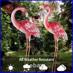 Pink Flamingo Yard Decorations, Metal Garden Statues and Sculptures