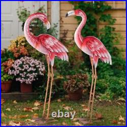 Pink Flamingo Yard Decorations, Metal Garden Statues and Sculptures