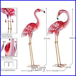 Pink Flamingo Yard Decorations, Metal Garden Statues and Sculptures