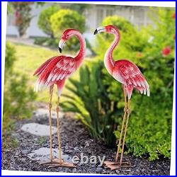 Pink Flamingo Yard Decorations, Metal Garden Statues and Sculptures, Standing