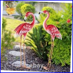 Pink Flamingo Yard Decorations, Metal Garden Statues and Sculptures, Standing