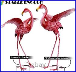 Pink Flamingo Yard Decorations, Tall Birds Garden Statues and Sculptures, Metal