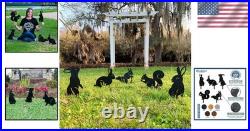 Playful Bunny & Squirrel Garden Statues Weather-Resistant Metal Art Set