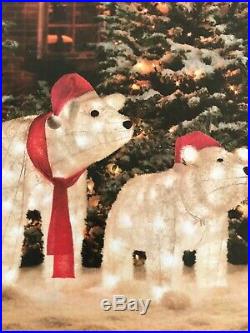 Polar Bears (2 Set) Lighted Christmas Holiday Indoor Outdoor Yard Decor