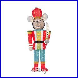 Pre Lit Christmas Nutcracker Mouse Solider Sculpture Outdoor Holiday Yard Decor
