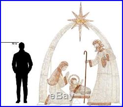 Pre-Lit Christmas Yard Decoration 120 in. Giant Nativity Set LED Lighted Fused