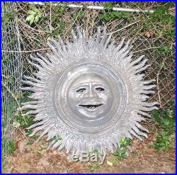 RARE Heavy Metal Sun Yard Art Outdoor Sculpture 44 in made in Mexico Vintage