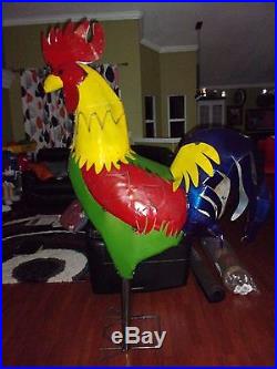 Rooster Chicken 6.5 Foot Indoor/outdoor Metal Yard Art Sculpture