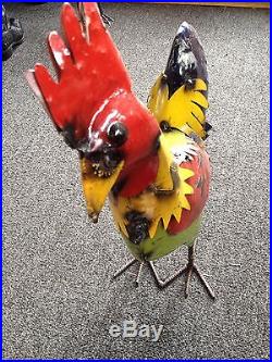 ROOSTER Metal Yard Home Art Large Huge Giant Sculpture 4' Four Feet Tall Chicken