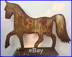 Rare Antique Early 1900s Folk Art Iron Horse Pony Sculpture Statue Yard Garden